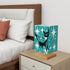 Atomic Cat Starburst Aqua Kitschy Mid Mod Square Table Lamp - Mid Century Modern Gal
