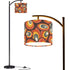 Mid Century Modern Maximalist Retro Brown Golden Yellow Retro Arc Floor Lamp - Mid Century Modern Gal