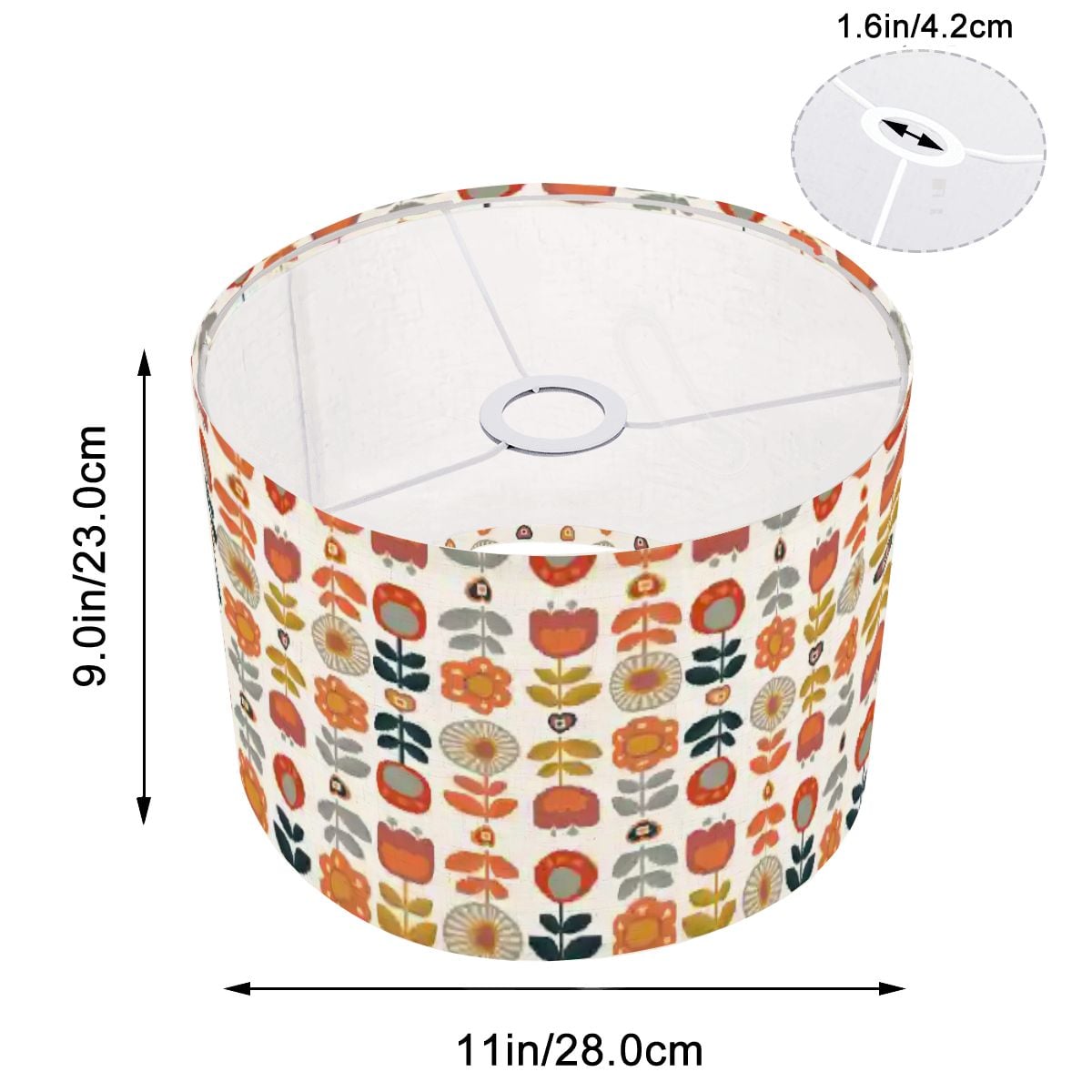 Mid Mod Scandinavian Modern Danish Floral Retro Lamp SHADE ONLY - For Arc Floor Lamps Only - Mid Century Modern Gal