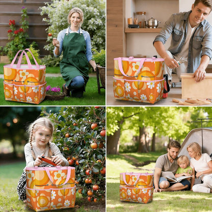Flower Power Orange Groovy Mod Garden Tool Bag