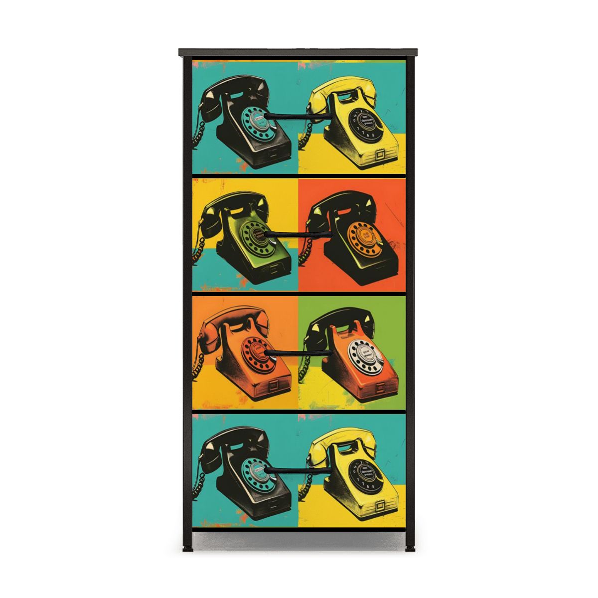 Mid Century Modern Kitschy Retro Telephone Art MCM 4-Drawer Dresser - Mid Century Modern Gal