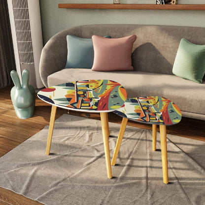 Mid Century Modern Scandinavian Fall Seasonal Mod Nesting Tables - Mid Century Modern Gal
