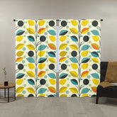 Mid Century Modern Scandinavian Yellow, Aqua, Orange, Mid Mod Retro Window Curtains (two panels) - Mid Century Modern Gal