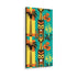 Mid Century Modern Tiki Wall Art, Teal, Yellow, Orange Large Canvas Print - Mid Century Modern Gal