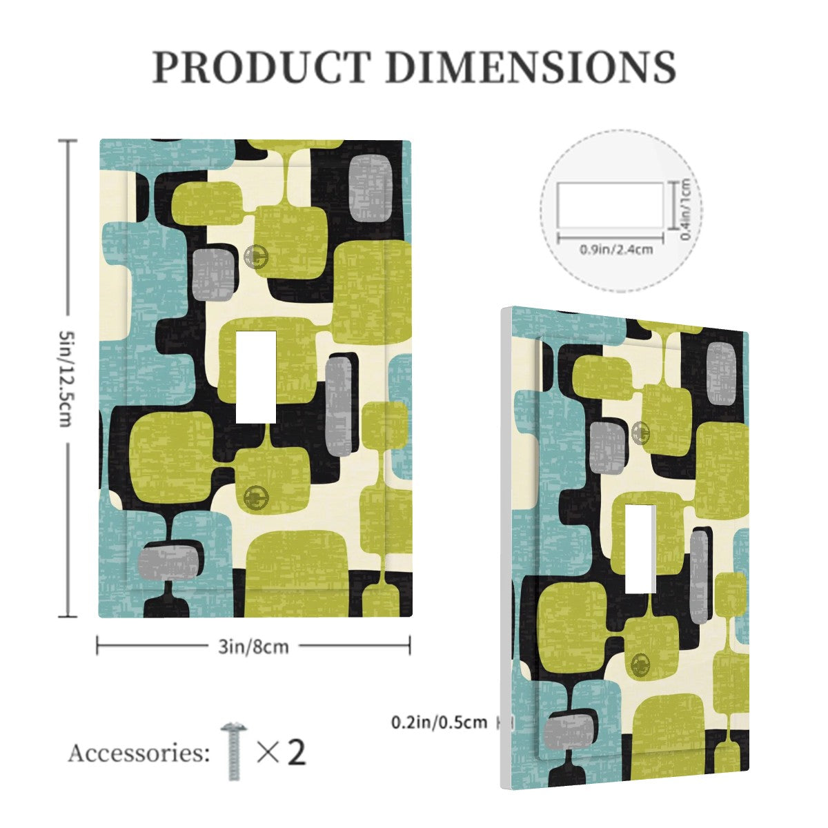 Mid Century Modern Geometric Groovy ModModern  Toggle Switch Cover