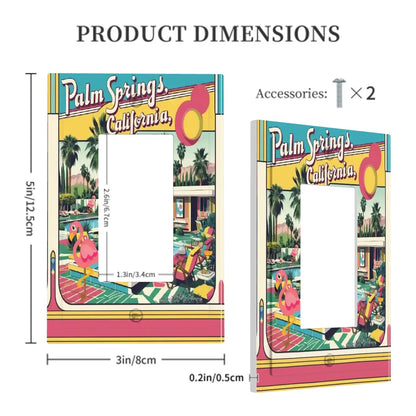 Palm Spring California Kitshy Flamingo Modern GFI Switch Cover - Mid Century Modern Gal