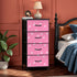 Atomic Boomerang and Starbursts Mid Mod Pink Retro 4-Drawer Dresser - Mid Century Modern Gal