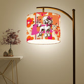 Mid Mod 50s Poodle Lamp, Orange Hot Pink Retro Arc Floor Lamp - Mid Century Modern Gal