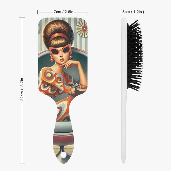 Mod 60s Gal, Girly Vanity Travel Hair Brush