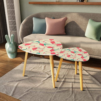 Retro Flamingo, Kitschy Quirky Palm Springs California Mid Century Modern Nesting Tables - Mid Century Modern Gal