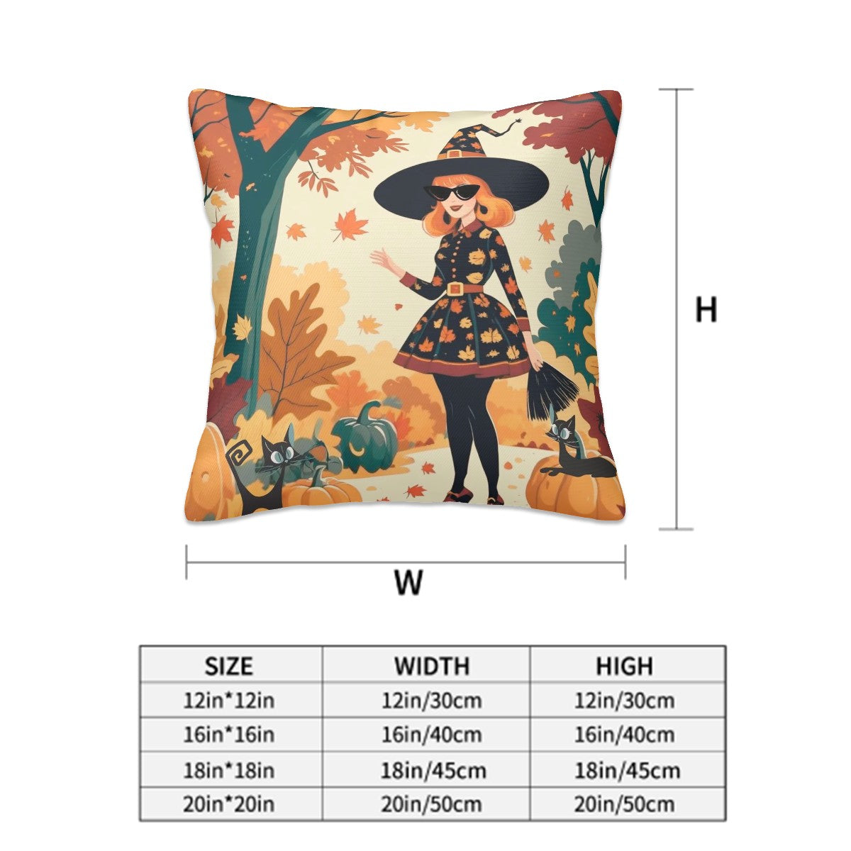 Mid Century Modern Halloween Atomic Cat Kitschy Witch Fall, Halloween Seasonal Pillow Covers - Mid Century Modern Gal