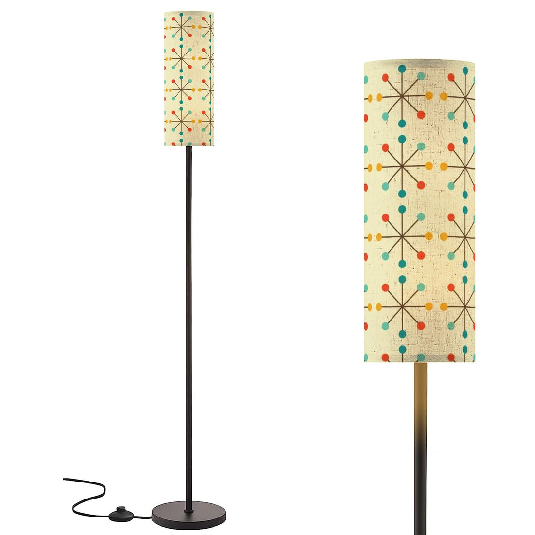 Atomic Clock Starburst Designed Mid Century Modern Floor Lamp - Mid Century Modern Gal