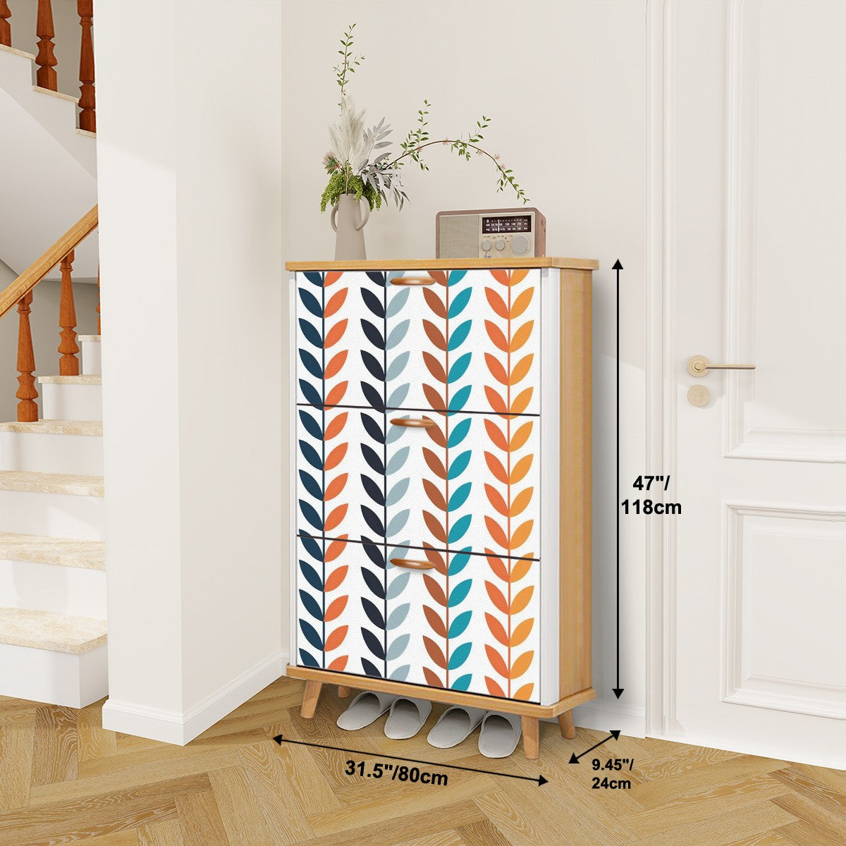 Scandinavian Designed Modern Danish Mid Century Style Shoe Cabinet - Mid Century Modern Gal