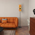 Retro 60s 70s Big-Eyed Girl Art Lamp, Flower Power Orange - Mid Century Modern Gal