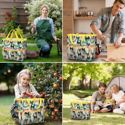 Atomic Cat Mid Century Modern Starburst Retro Kitsch Garden Tool Bag
