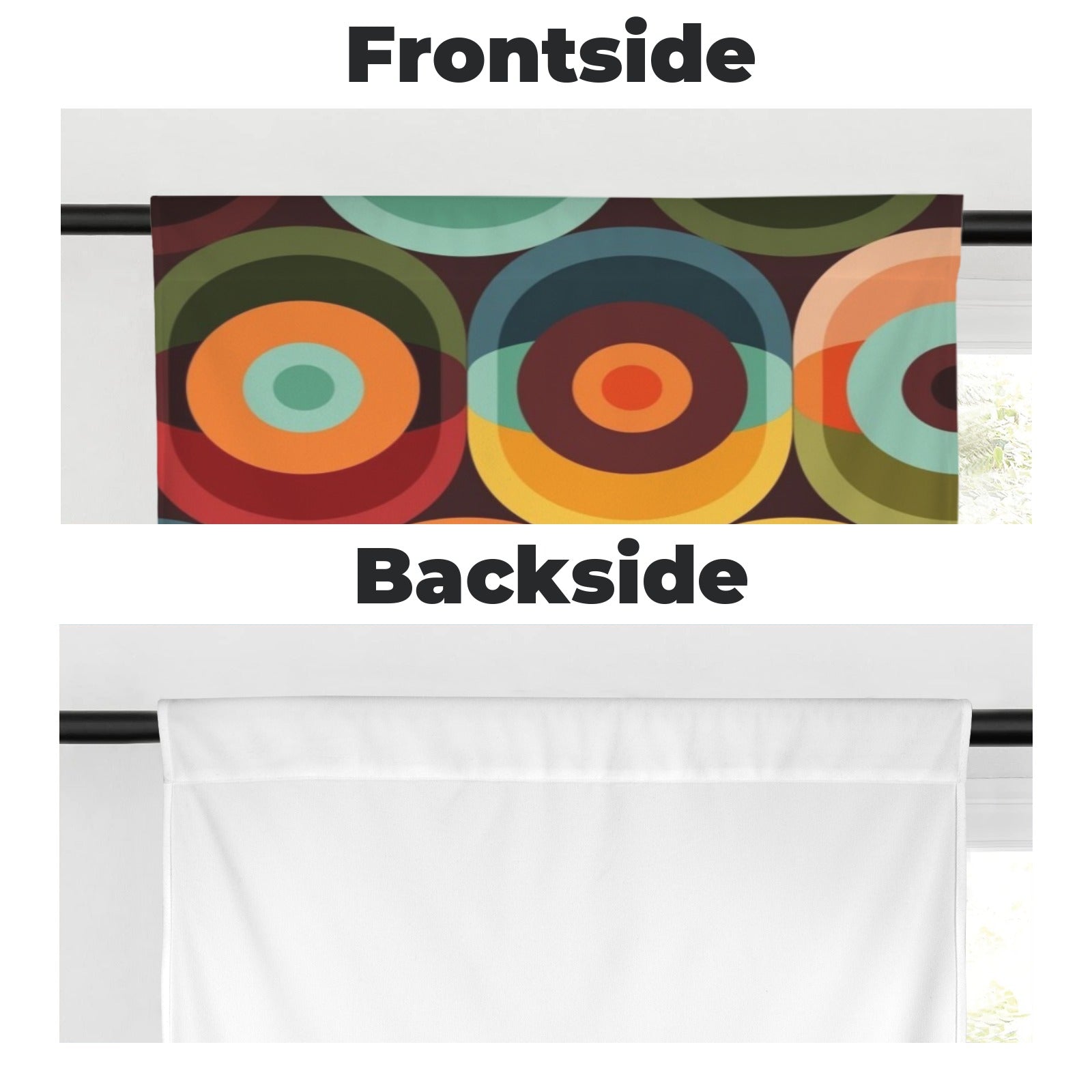Retro Groovy Mod 60s 70s Kitchen Cafe Curtains - Mid Century Modern Gal