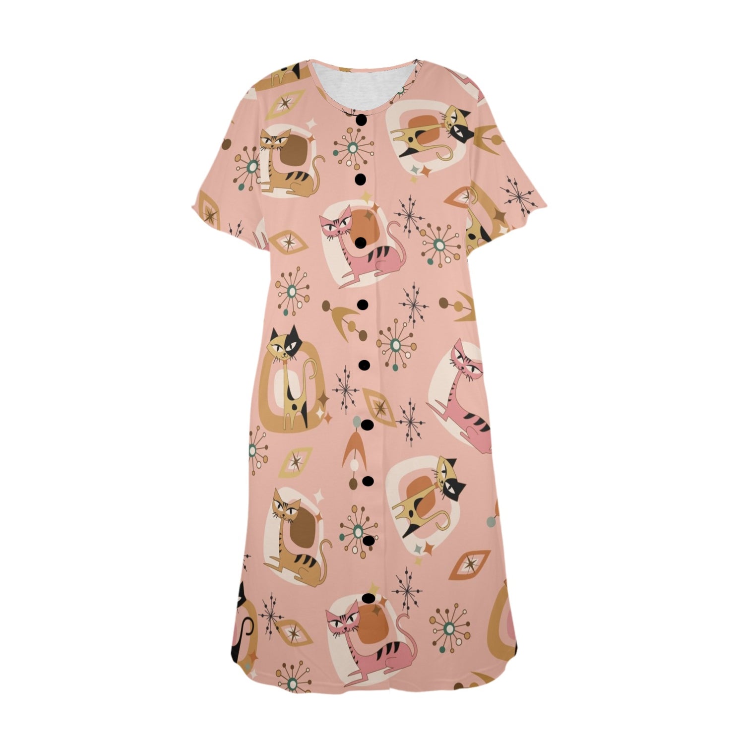 Atomic Cat, Modern Day Muumuu Housedress, Loungewear