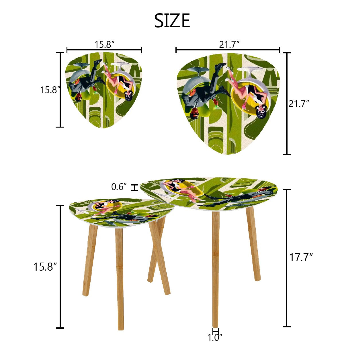 Mid Century Modern Groovy Mod Couple Cocktail Tables, Retro Nesting Tables - Mid Century Modern Gal