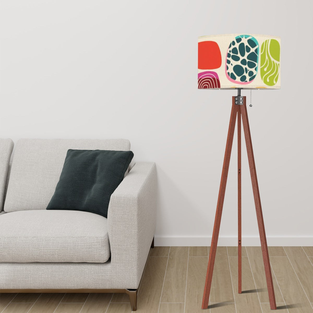 Mid Century Modern Amoeba Geometric Designed Retro Mod Tripod Floor Lamp - Mid Century Modern Gal