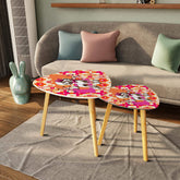 Mid Century Modern 50s Poodle Kitsch Hot Pink, Orange Mid Mod Nesting Tables - Mid Century Modern Gal
