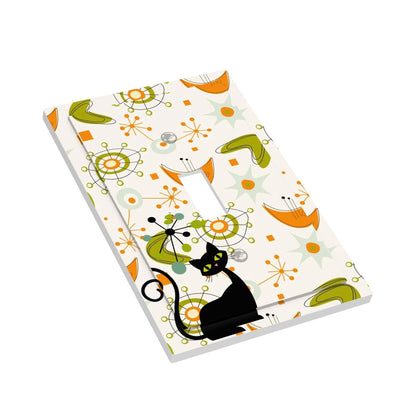 Mid Century Modern Atomic Cat Boomerang And Starburst Green, Orange Modern Switch Cover - Mid Century Modern Gal