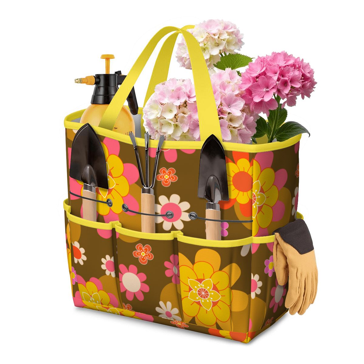 Retro 70s Groovy Flower Power Garden Tool Bag - Mid Century Modern Gal
