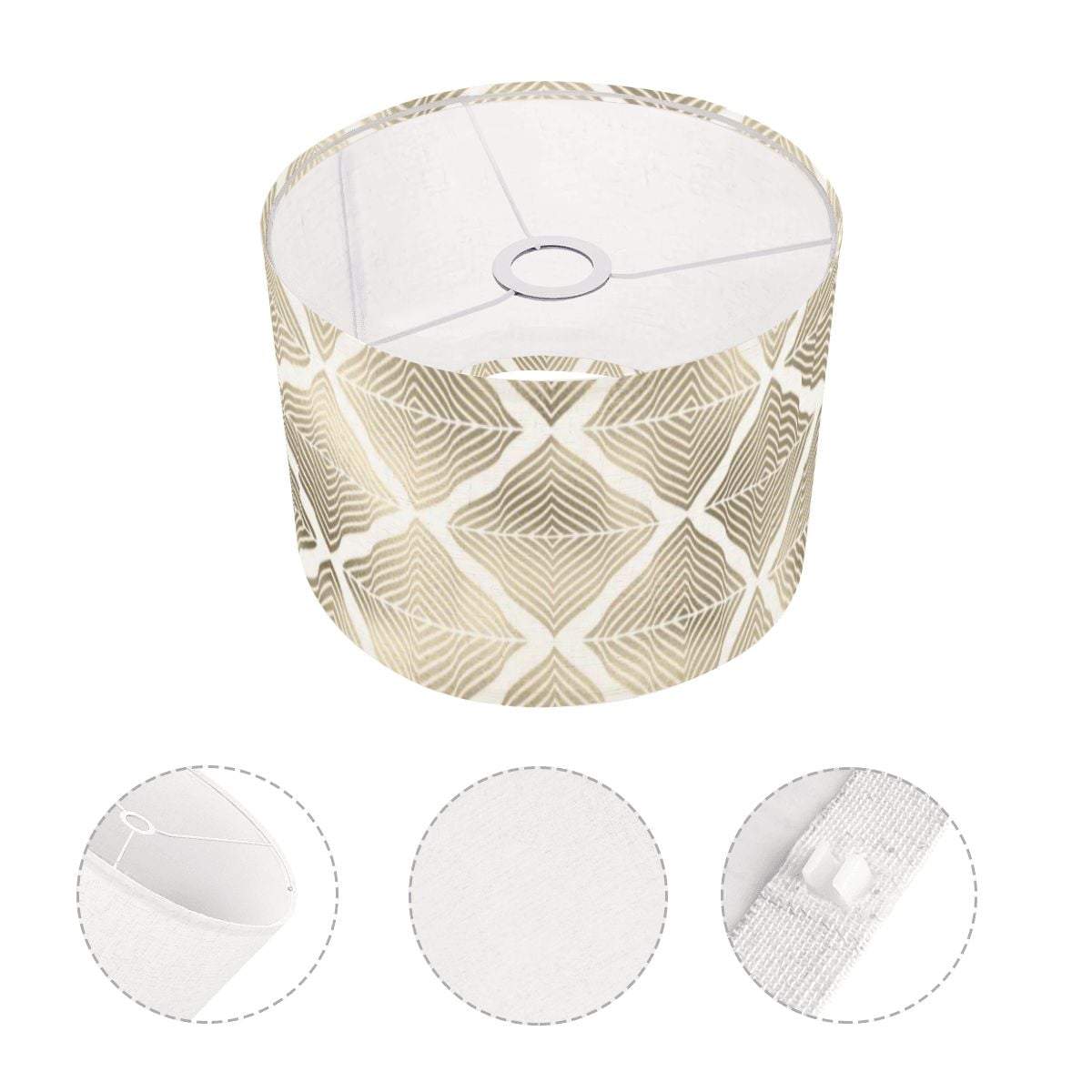 Mid Mod Art Deco Gold Geometric Diamond Designed Modern Lamp SHADE ONLY - For Arc Floor Lamps Only - Mid Century Modern Gal