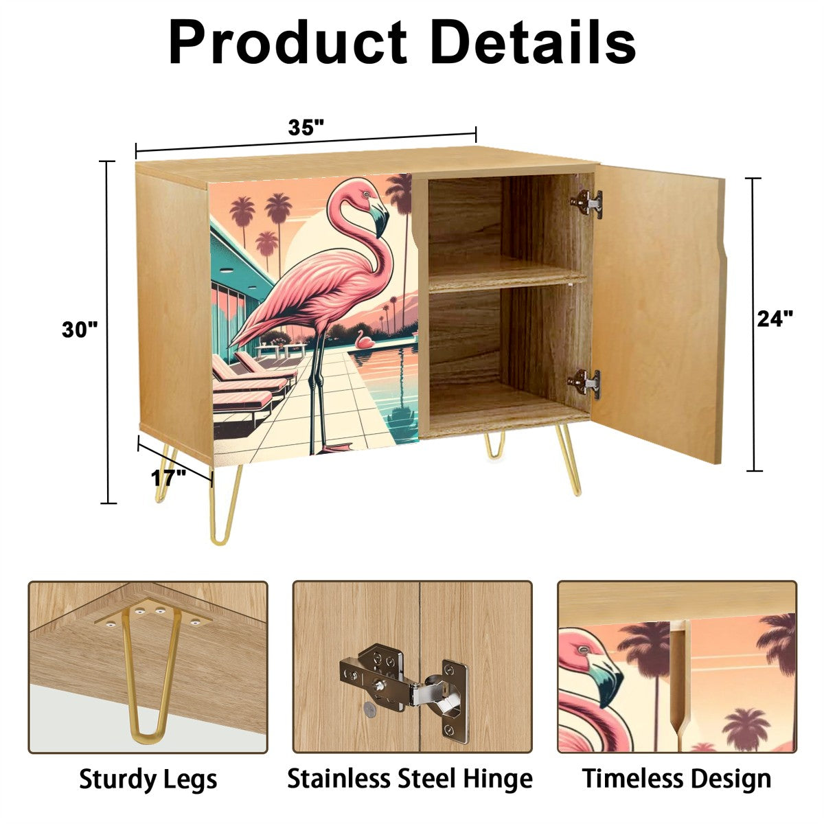 Mid Century Modern Palm Spring Cali 50s Flamining Wooden Storage Cabinet - Mid Century Modern Gal