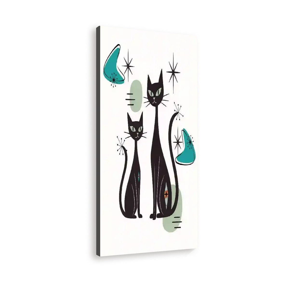 Atomic Kitschy Cats Boomerang Starburst MCM Wall Art - Mid Century Modern Gal