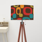 Mid Mod Chocolate Brown, Groovy Geometric Designed, Retro Tripod Floor Lamp - Mid Century Modern Gal