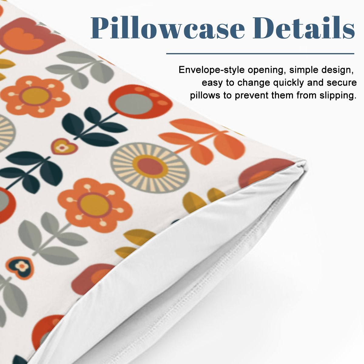 Scandinavian Modern Danish Floral Cheery Retro Mod Queen Duvet Cover Set - Mid Century Modern Gal