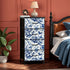 Chinoiserie Blue Floral Mid Century Modern 4-Drawer Dresser - Mid Century Modern Gal