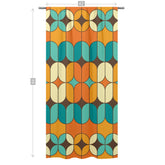 Mid Century Modern Curtain, Orange, Teal, Geometric Retro Design Single Panel - Mid Century Modern Gal