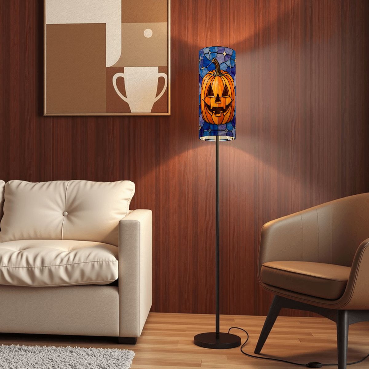 Halloween Stained Glass Style Jack-o&