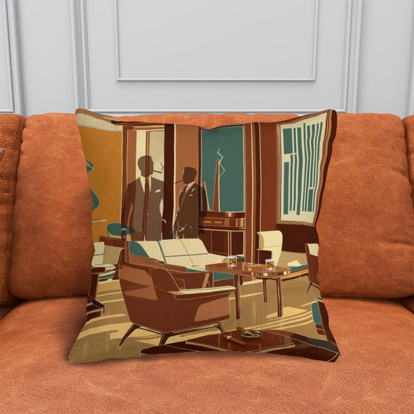 Gentlemans Mid Mod Lounge, Mid Century Modern Corduroy Throw Pillow Covers (Double-Sided Design)