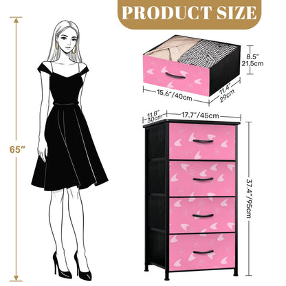 Atomic Boomerang and Starbursts Mid Mod Pink Retro 4-Drawer Dresser - Mid Century Modern Gal