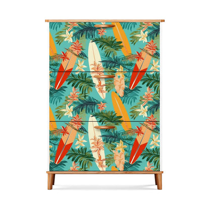 Mid Century Modern Polynesian Surfboard Shoe Storage Cabinet - Mid Century Modern Gal