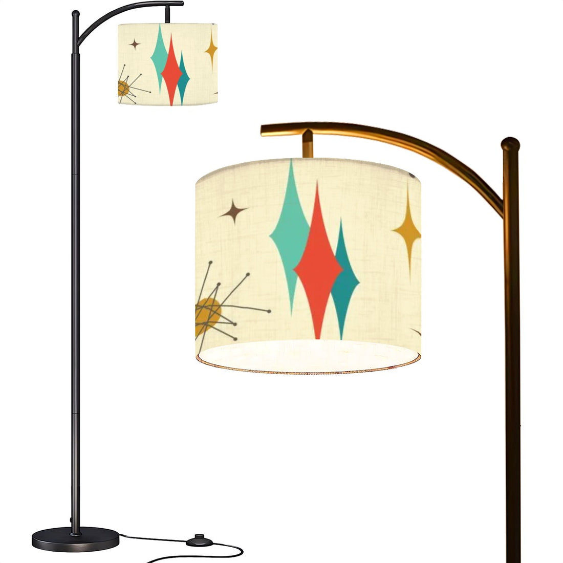 Mid Century Modern Franciscan Starburst Arc Floor Lamp