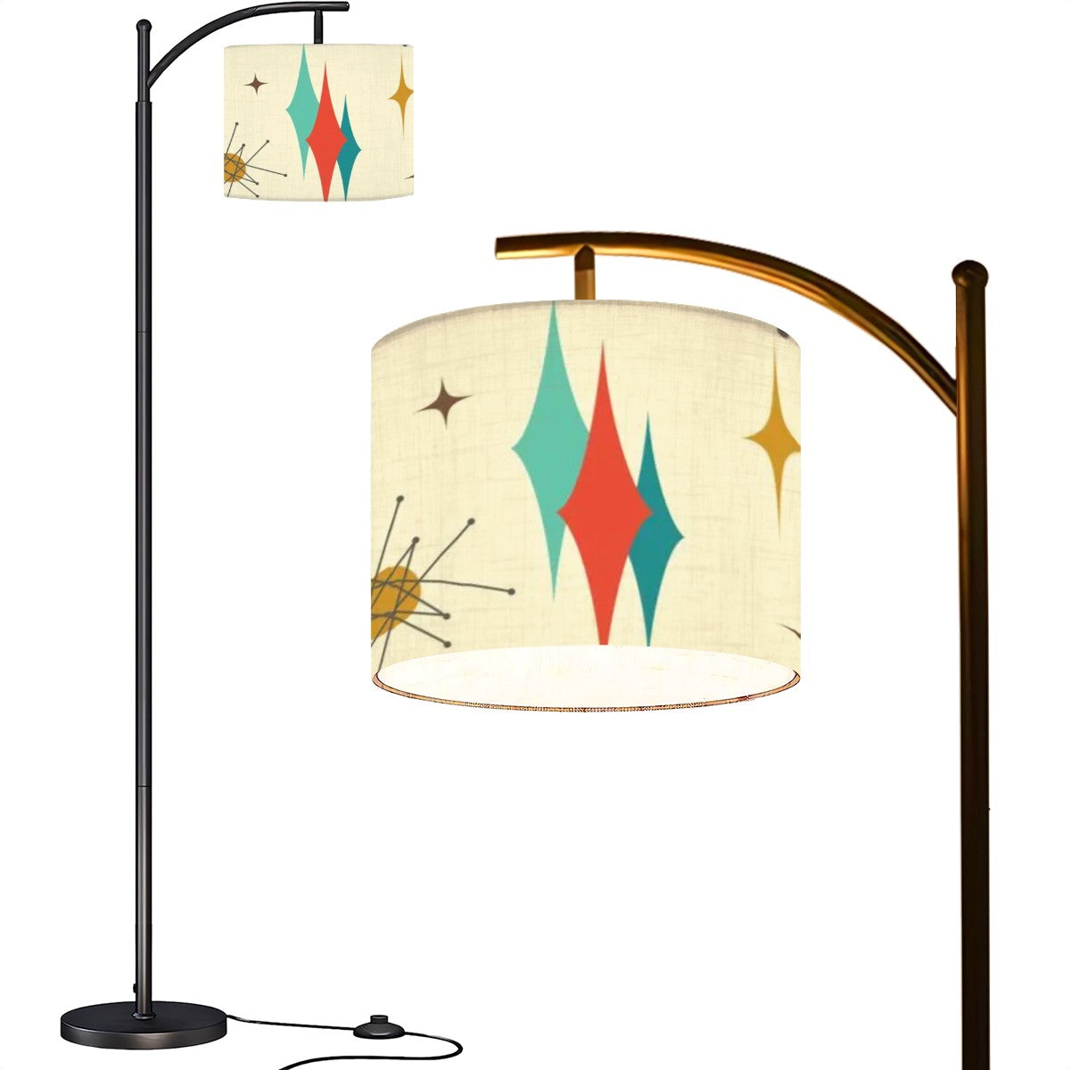 Mid Century Modern Franciscan Starburst Arc Floor Lamp - Mid Century Modern Gal