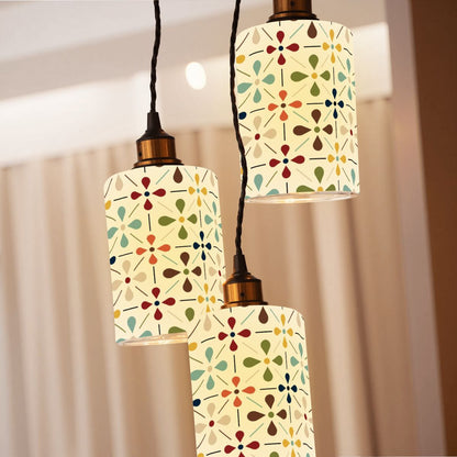 Modern Danish Scandinavian Flora Glass Cylindrical Lampshades - Mid Century Modern Gal