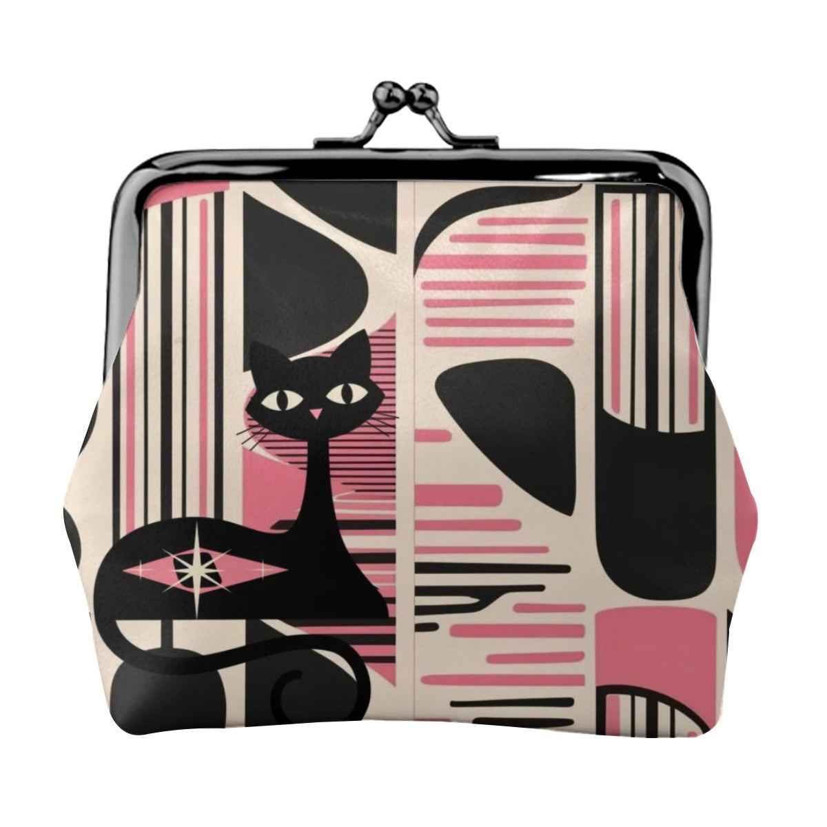 Atomic Cat Mid Century Modern Coin Purse – Retro Kitsch Accessory for Vintage Style Lovers - Mid Century Modern Gal
