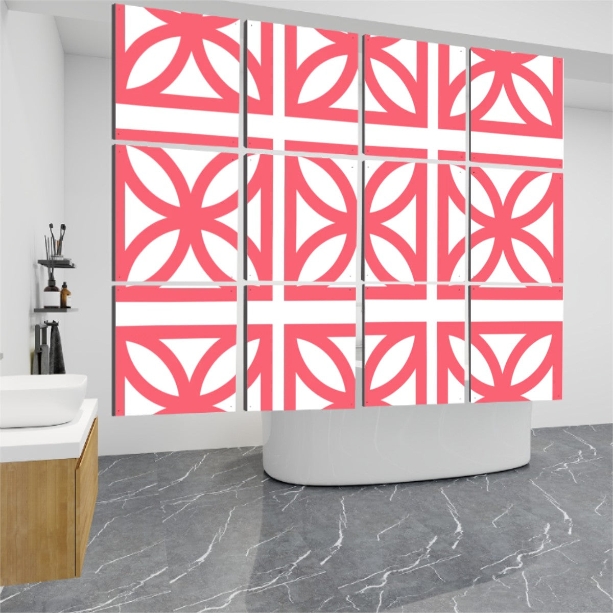 Mid Century Modern Breeze Block Coral Mod Hanging Room Divider 12 pcs - Mid Century Modern Gal