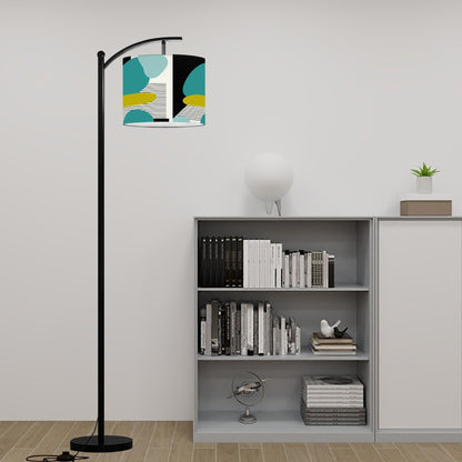 Mid Century Modern Amoeba Designed Geometric Black, Teal, Green Arc Floor Lamp - Mid Century Modern Gal