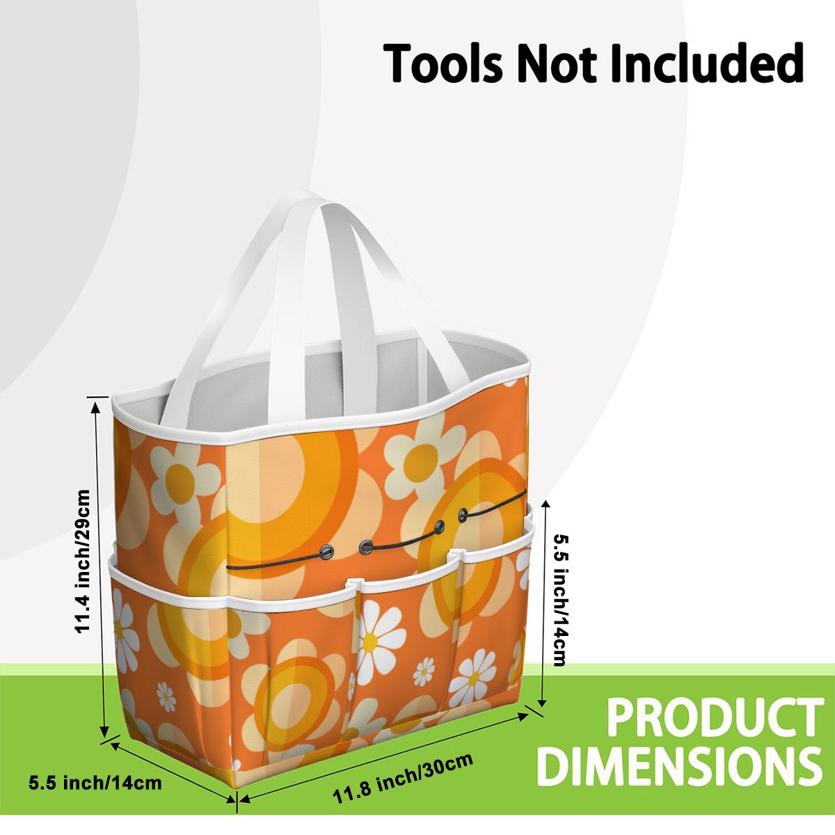 Flower Power Orange Groovy Mod Garden Tool Bag - Mid Century Modern Gal