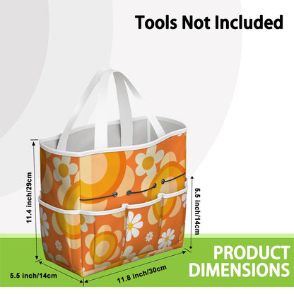 Flower Power Orange Groovy Mod Garden Tool Bag - Mid Century Modern Gal