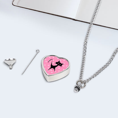Pink Atomic Boomerang Atomic Kittie, Sentimental Pet Ashes Necklace - Mid Century Modern Gal