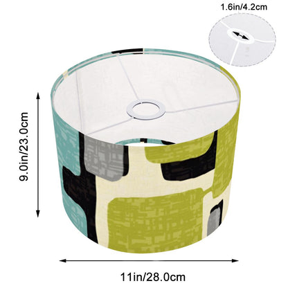 Mid Century Modern Geometric Lime Green, Aqua Gray Lamp SHADE ONLY - For Arc Floor Lamps Only - Mid Century Modern Gal