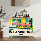 Mid Century Modern Palm Springs California Decor, Flamingo Wooden Storage Cabinet - Mid Century Modern Gal