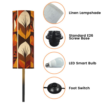 Mid Century Modern Scandinavian Harvest Leaves, Golden Yellow Brown Orange MCM Floor Lamp - Mid Century Modern Gal