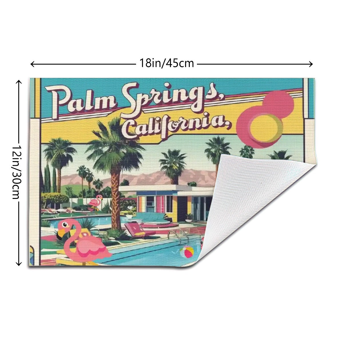 Old Palm Springs California Mid Mod Flamingo Quirky Fun Placemat - Mid Century Modern Gal